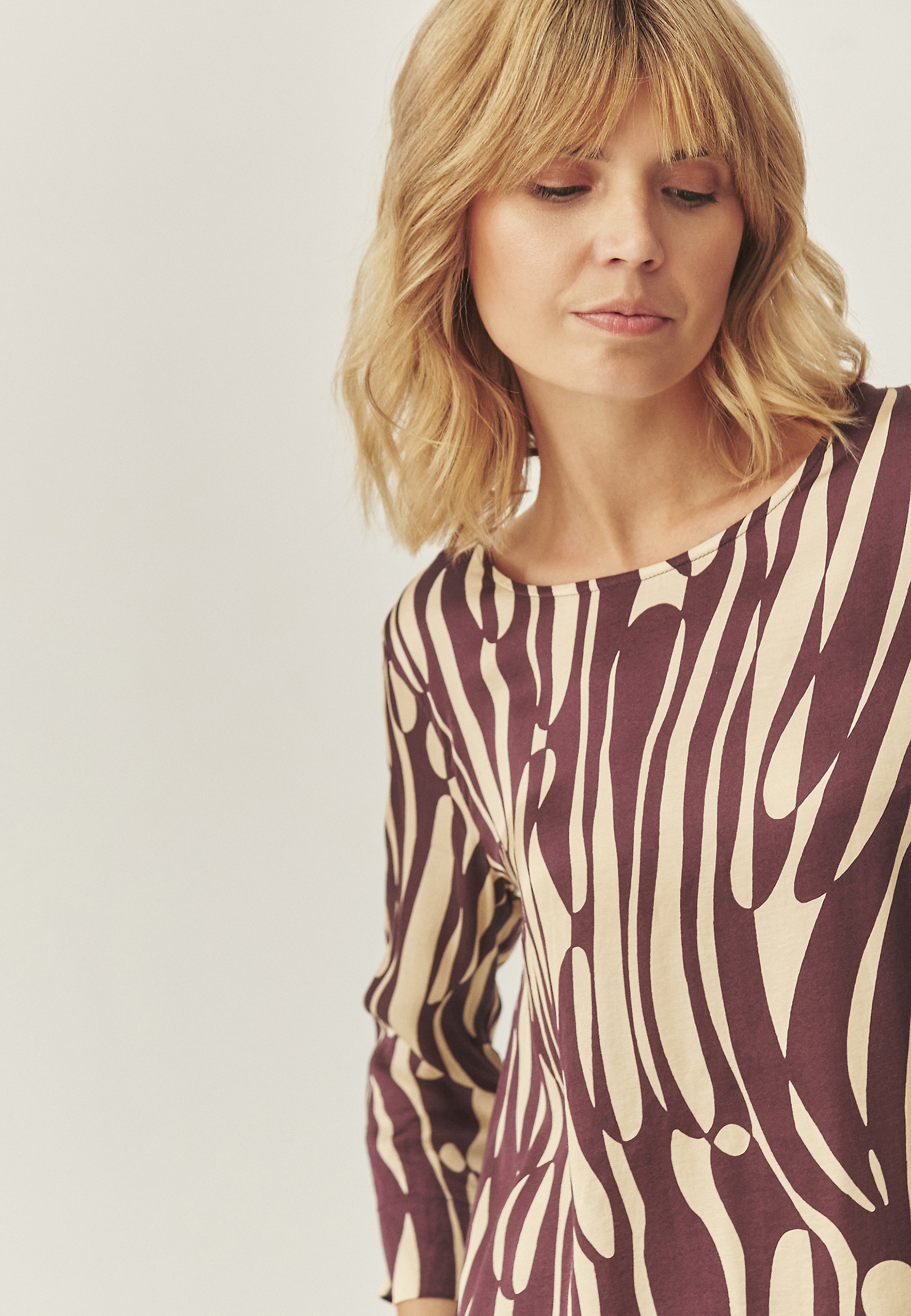 PATTERNED VISCOSE BLOUSE - AFELIAMI PATTERNED VISCOSE BLOUSE - AFELIAMI RED 116254