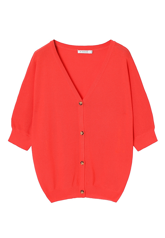 LADIES’ CARDIGAN WITH SHORT SLEEVES - PONKO LADIES’ CARDIGAN WITH SHORT SLEEVES - PONKO RED 5