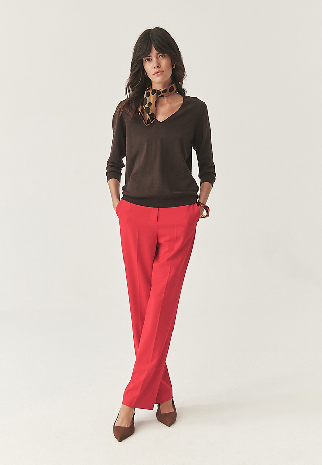 FITTED COTTON JUMPER - VICA FITTED COTTON JUMPER - VICA BROWN 5