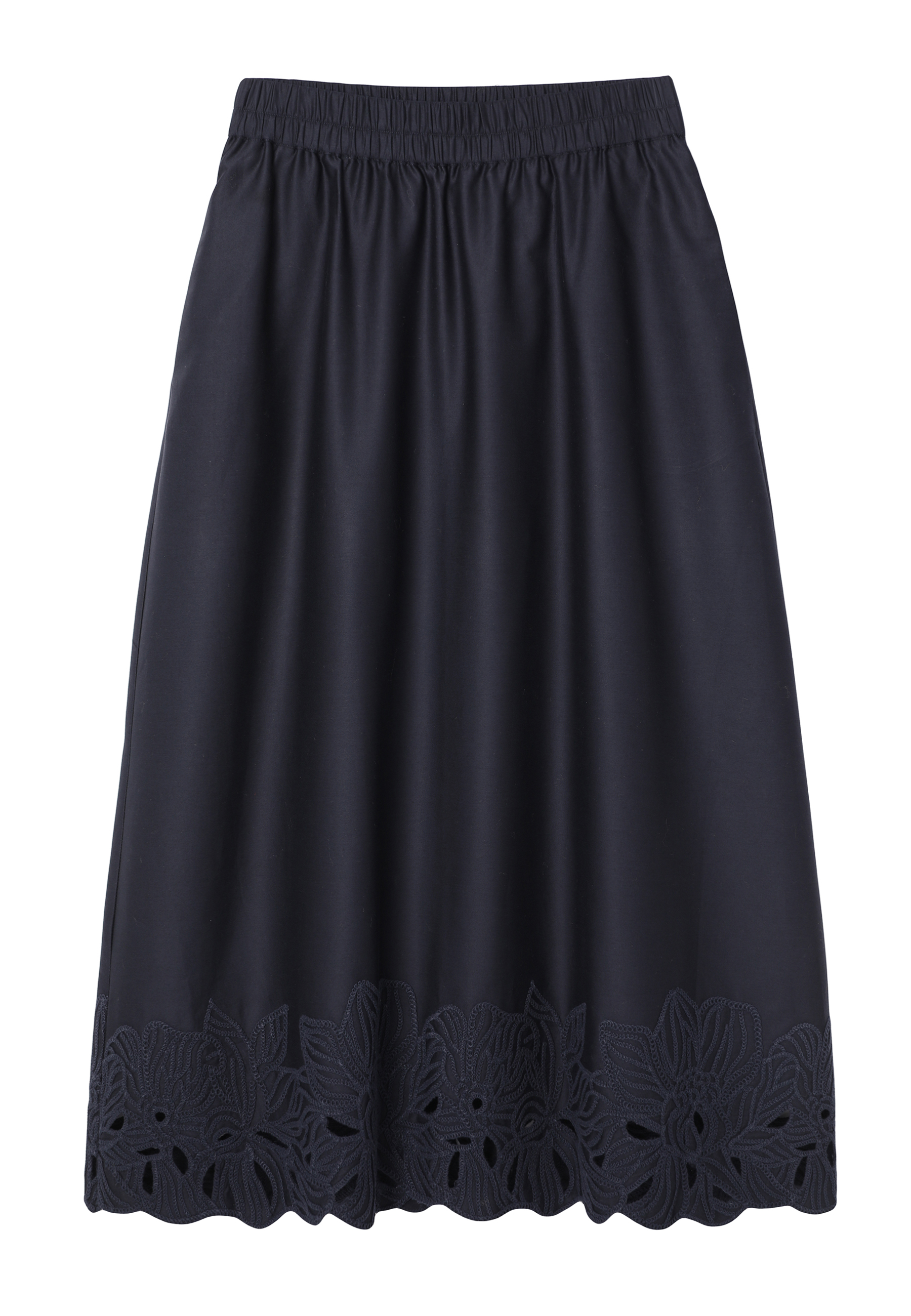 BAWEŁNIANA SPÓDNICA Z HAFTEM - OPTITA GRANATOWY 2