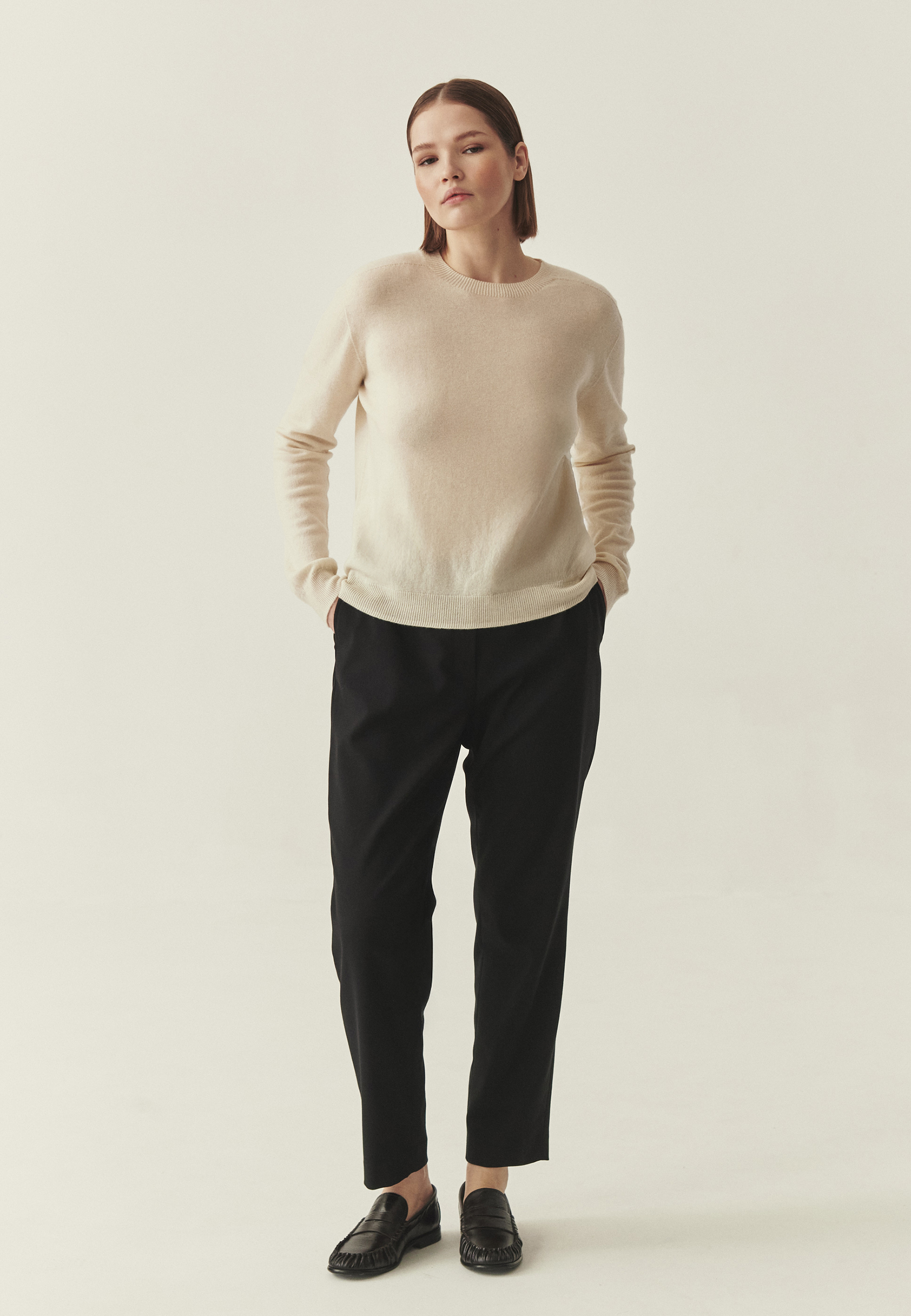 WEŁNIANY SWETER Z DŁUGIM RĘKAWEM - ROSSA BIAŁY 2