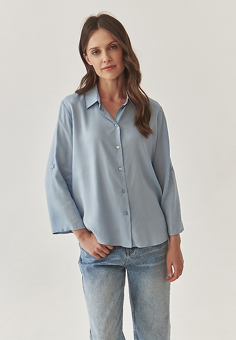 LADIES’ SHIRT WITH ROLLED-UP SLEEVES - ISLA BLUE 2