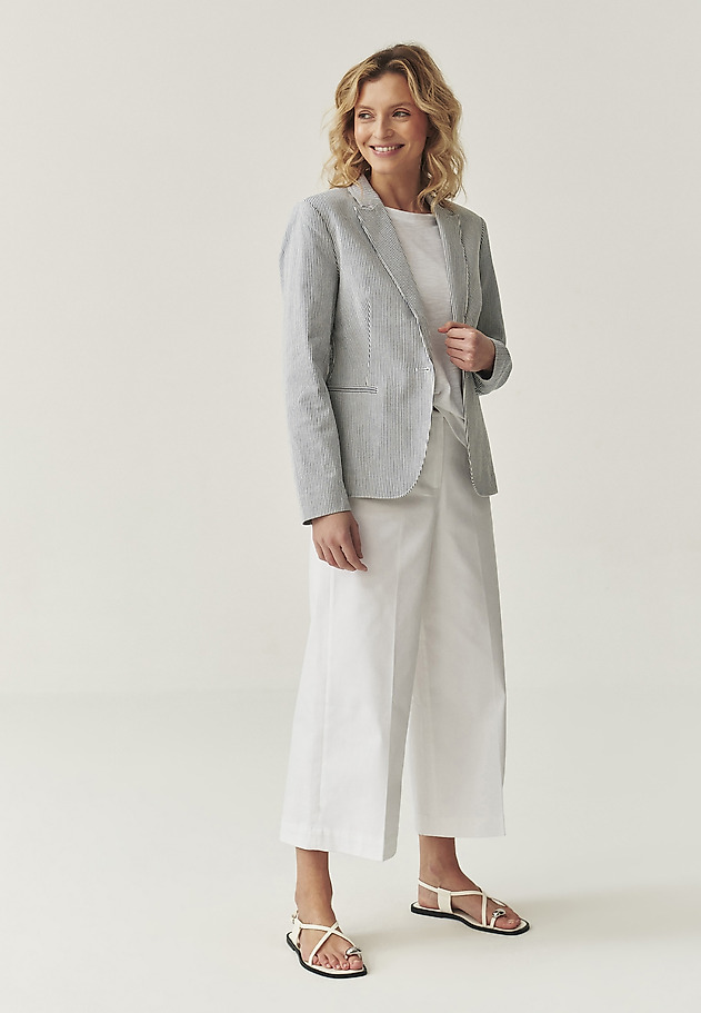 STRIPED COTTON BLAZER - KAREMA STRIPED COTTON BLAZER - KAREMA MULTIKOLOR 1