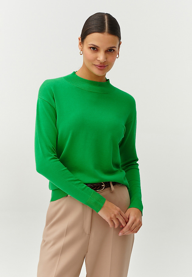 LADIES’ SWEATER WITH HALF-TURTLENECK - NAWIKO LADIES’ SWEATER WITH HALF-TURTLENECK - NAWIKO GREEN 3