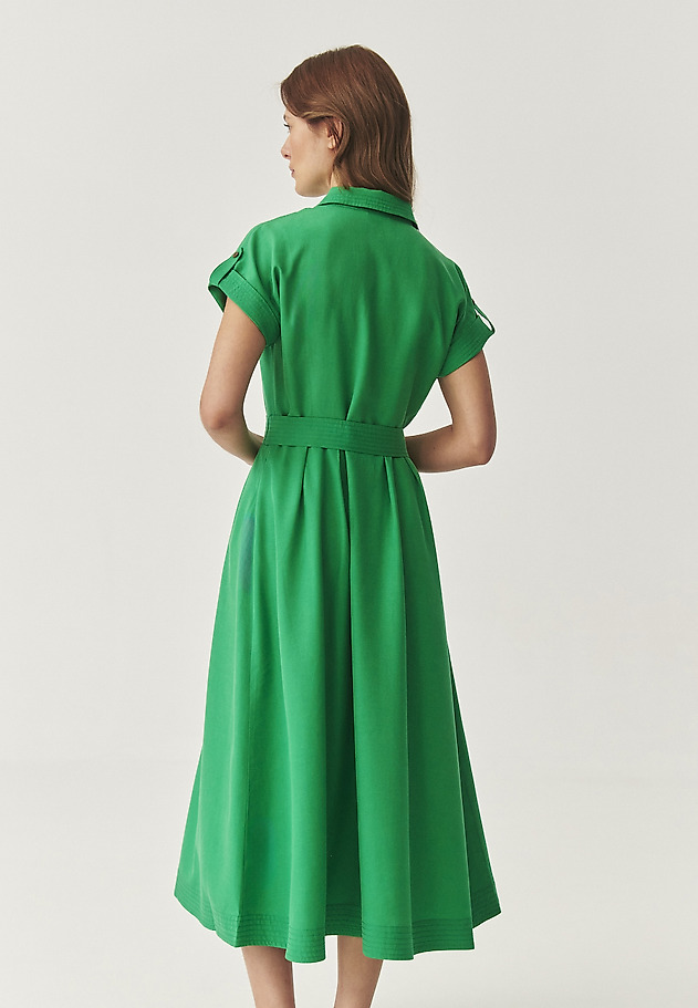 SHORT SLEEVE SHIRT DRESS - NICOLETTA 1 SHORT SLEEVE SHIRT DRESS - NICOLETTA 1 ZIELONY 3