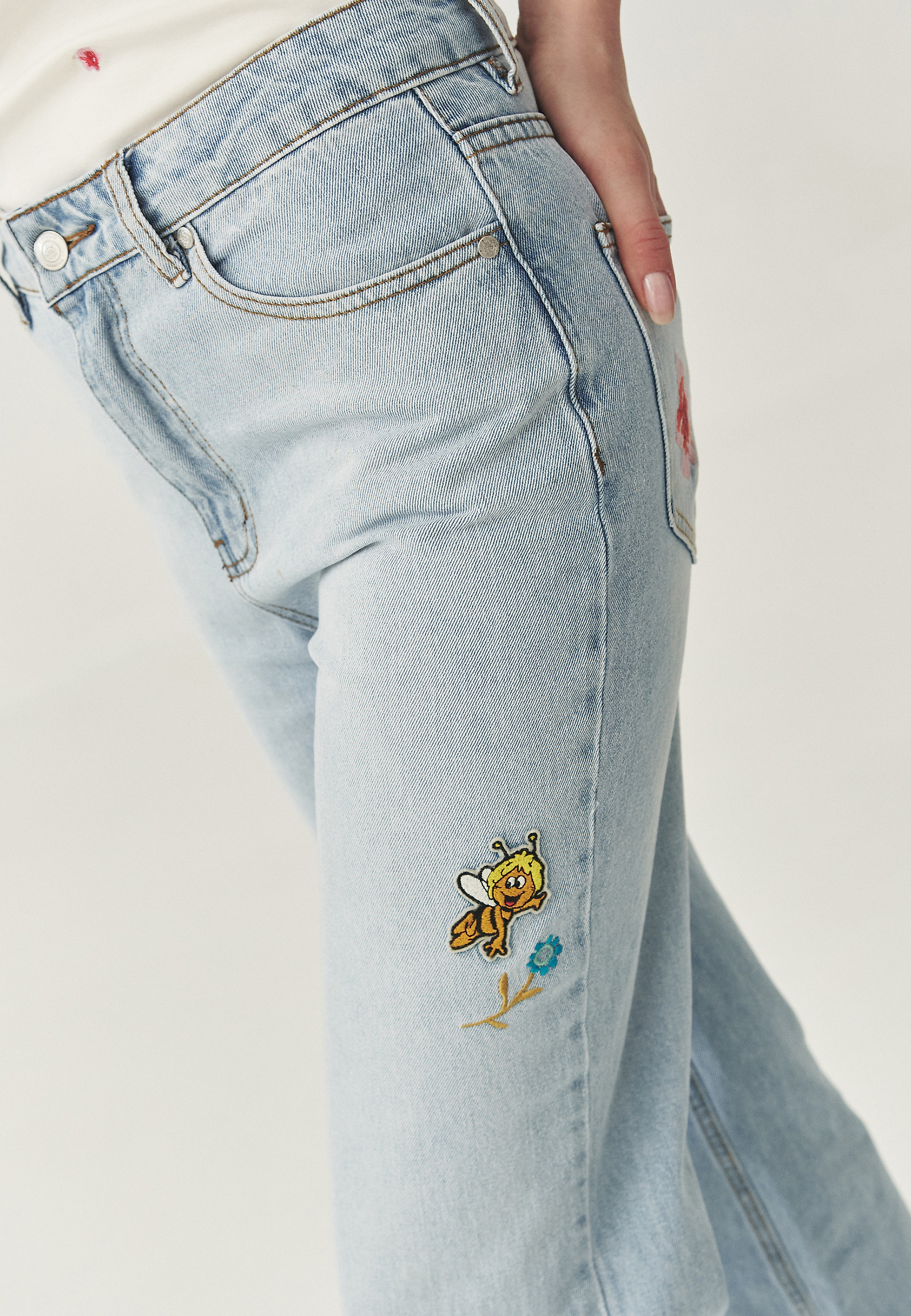 DENIM WIDE LEG TROUSERS - RISO DENIM WIDE LEG TROUSERS - RISO BLUE 110653