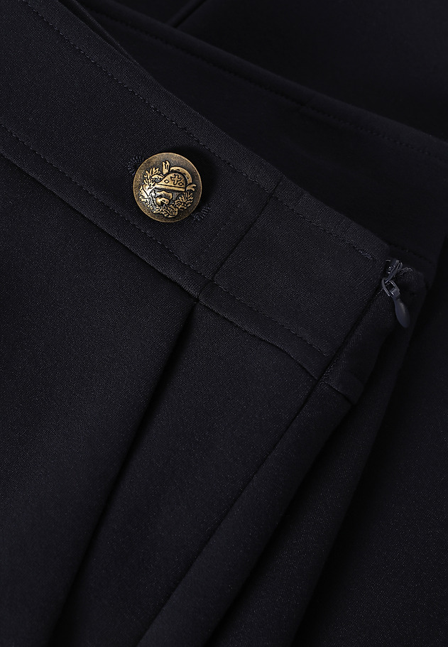 KNITTED TROUSERS WITH WIDE LEG AND DECORATIVE BUTTONS - LEMKI KNITTED TROUSERS WITH WIDE LEG AND DECORATIVE BUTTONS - LEMKI NAVY BLUE 7