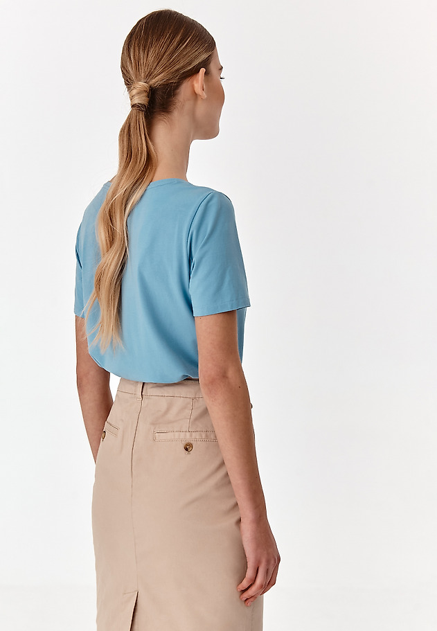LADIES' KNITTED T-SHIRT AMO LADIES' KNITTED T-SHIRT AMO BLUE 2