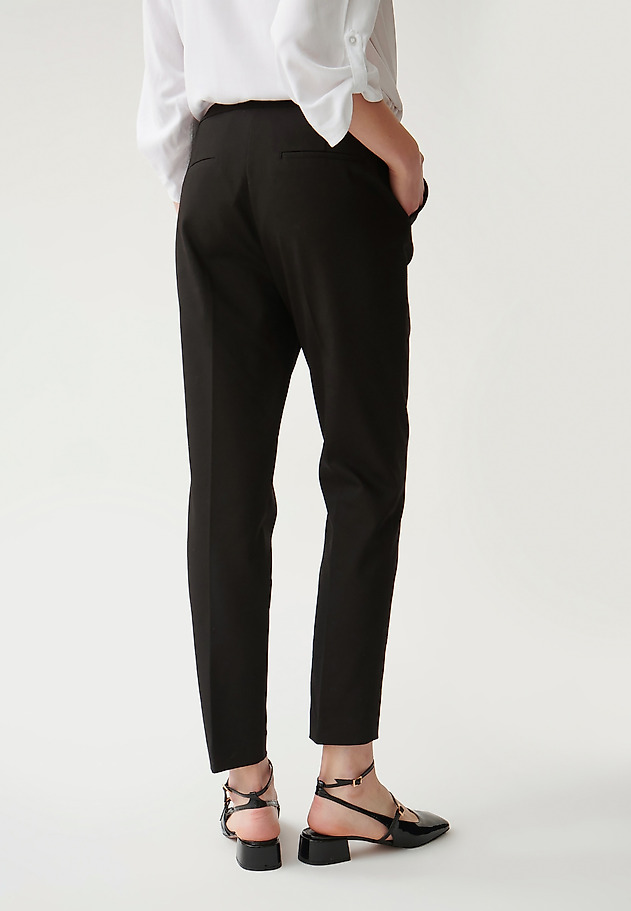 LADIES' FABRIC TROUSERS IN A HERRINGBONE PATTERN JAKINA LADIES' FABRIC TROUSERS IN A HERRINGBONE PATTERN JAKINA BLACK 3