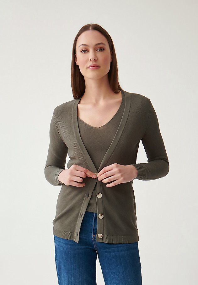 SWETER DAMSKI ZAPINANY NA GUZIKI PIMIKO SWETER DAMSKI ZAPINANY NA GUZIKI PIMIKO KHAKI 1
