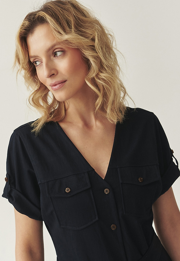 FITTED VISCOSE SCHMISSERIE - LEZI FITTED VISCOSE SCHMISSERIE - LEZI GRANATOWY 3