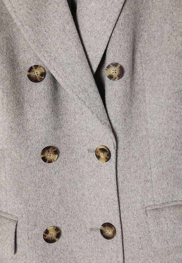 LADIES' FABRIC DOUBLE-BREASTED COAT - TELMA LADIES' FABRIC DOUBLE-BREASTED COAT - TELMA BEŻOWY 7