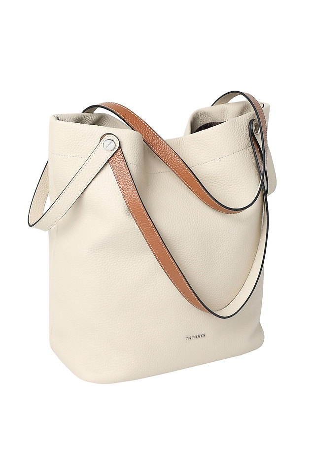 WOMEN'S LEATHER BAG WITH HANDLE- ETERNITY WOMEN'S LEATHER BAG WITH HANDLE- ETERNITY BEIGE 5