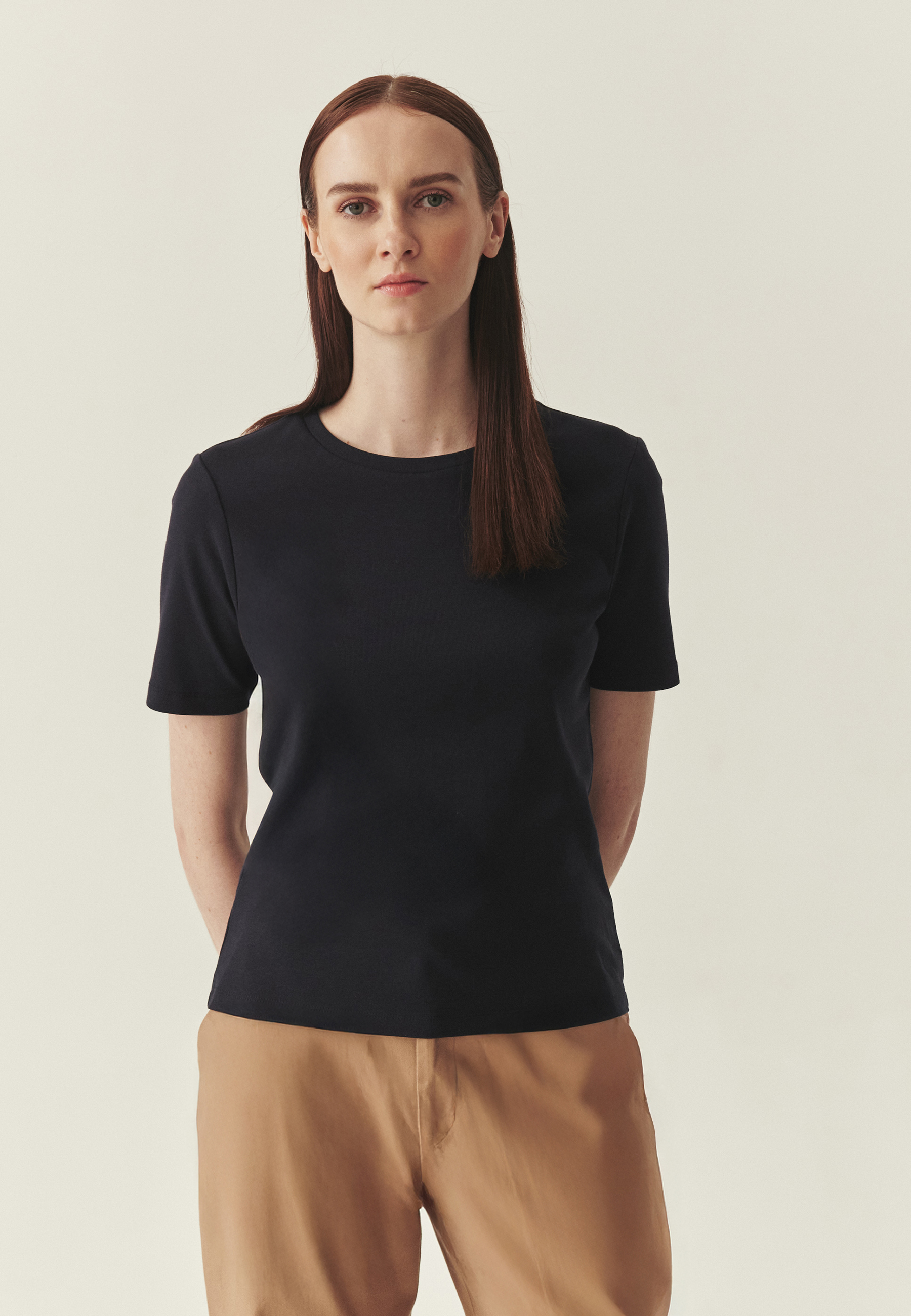 BAWEŁNIANY T-SHIRT Z KRÓTKIM RĘKAWEM - KIRI GRANATOWY 2