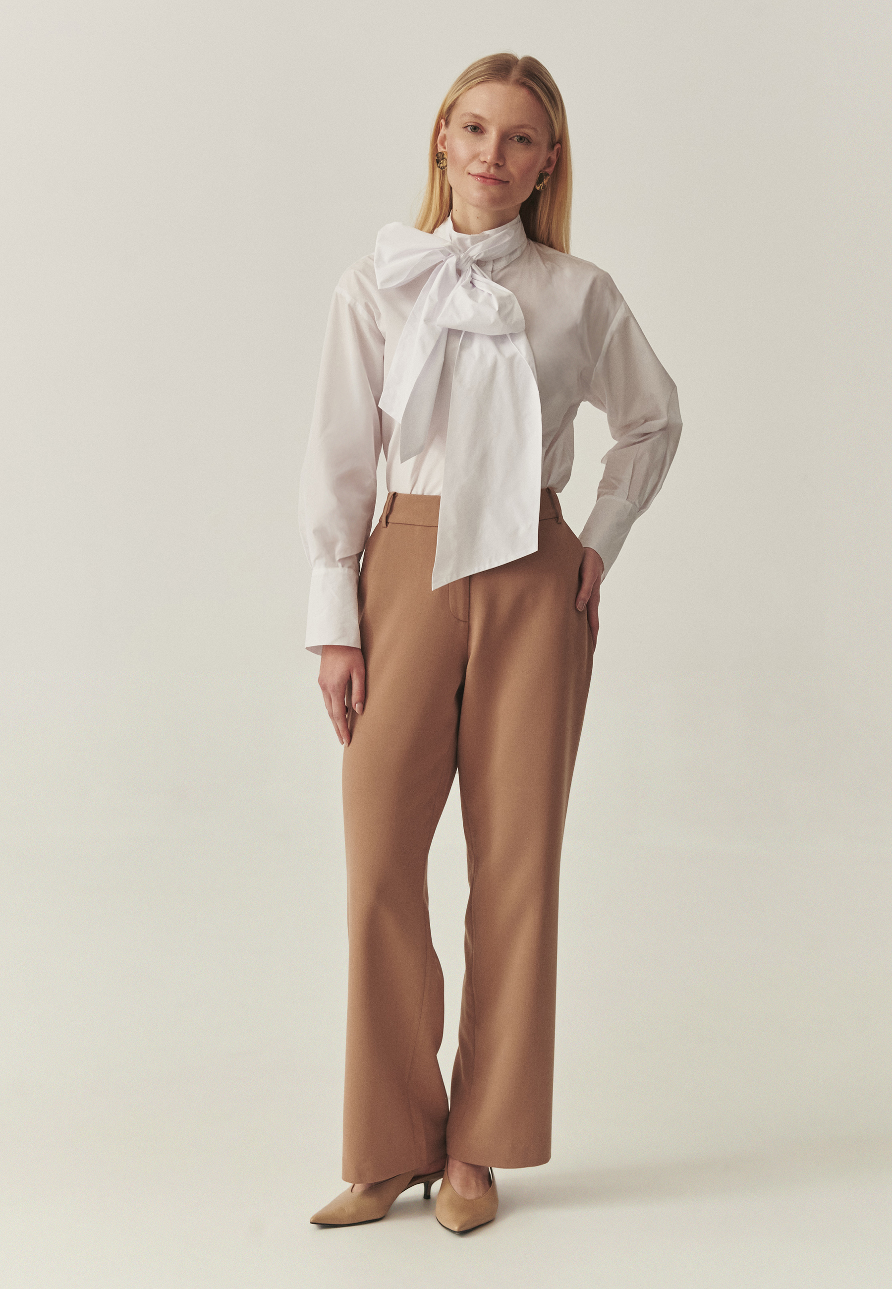 PANTALONI CU CRAC LARG — TIARO BEJ 2