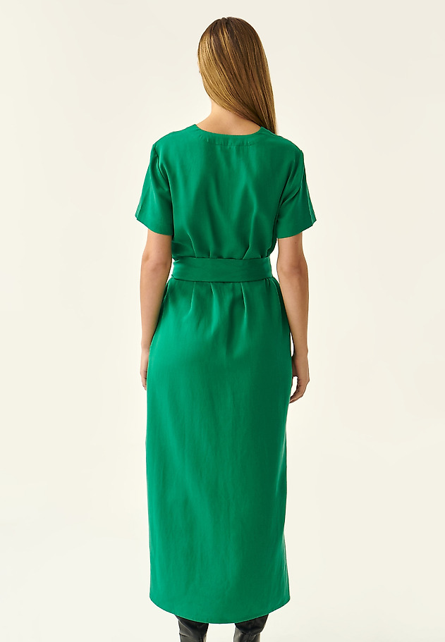 LADIES' MAXI DRESS MADE FROM LYOCELL AND LINEN GOGI LADIES' MAXI DRESS MADE FROM LYOCELL AND LINEN GOGI GREEN 4