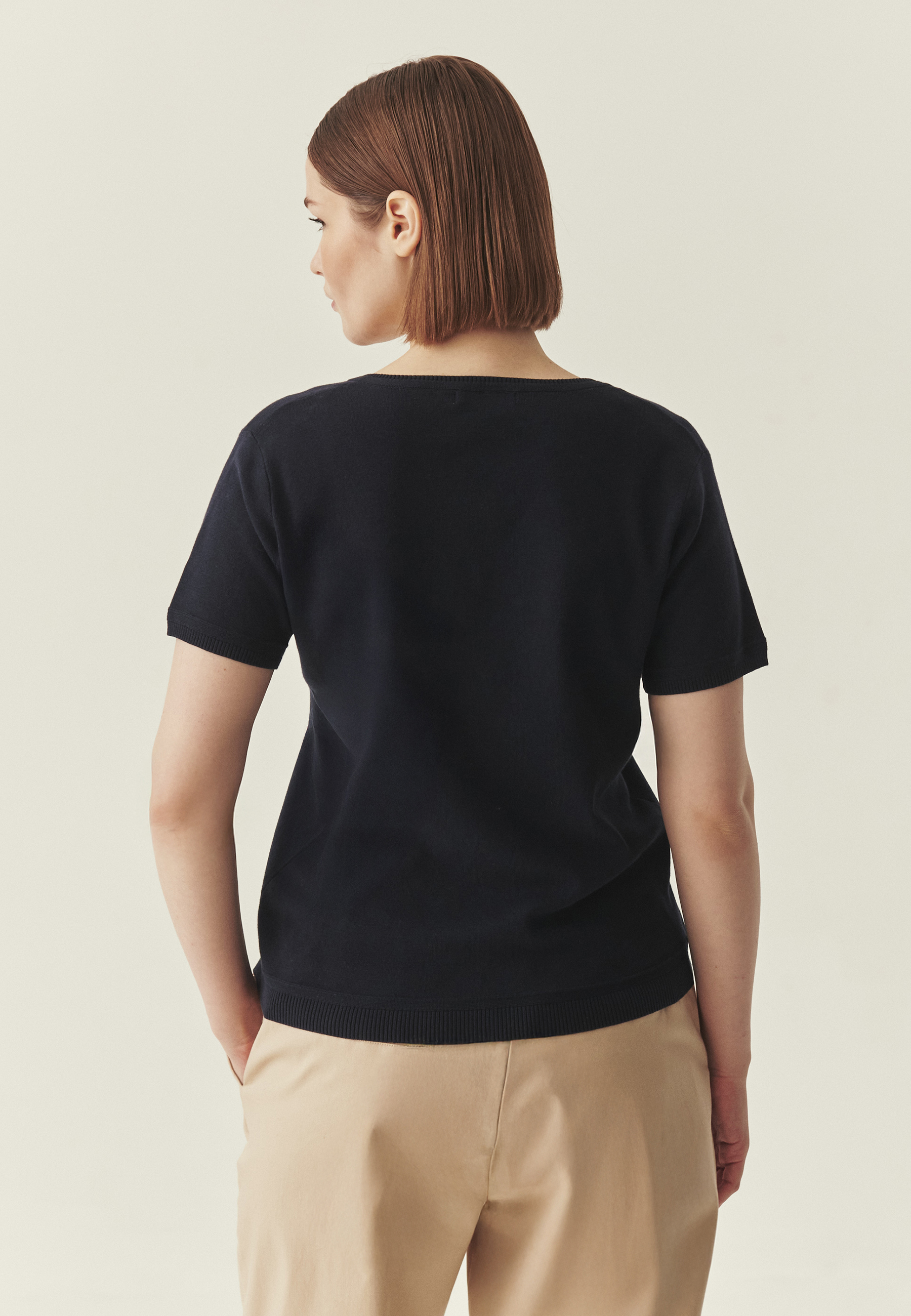 BLUZĂ DIN BUMBAC TRICOTAT - EMIS BLEUMARIN 2