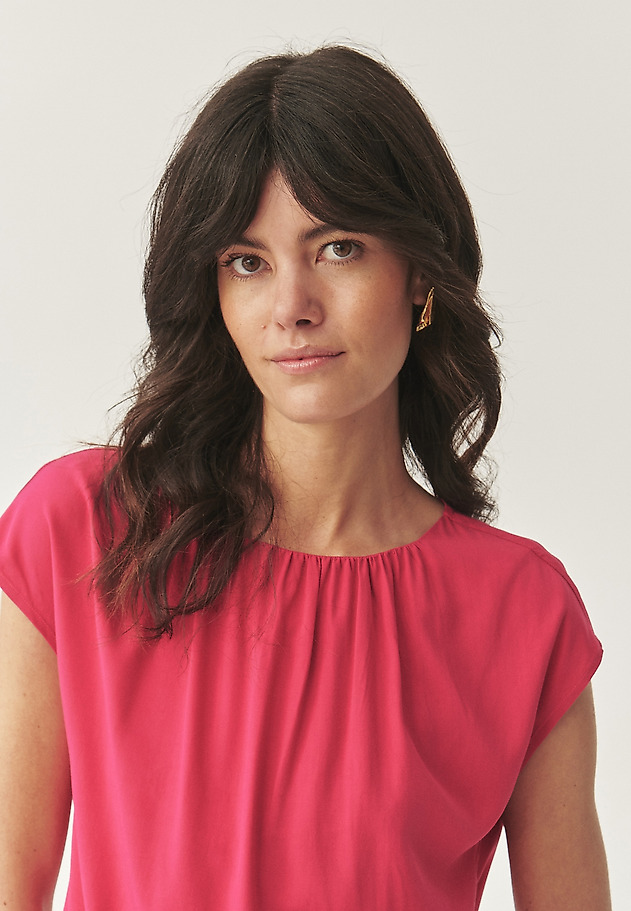 VISCOSE BLOUSE WITH CREASE - AURELIA VISCOSE BLOUSE WITH CREASE - AURELIA PINK 4