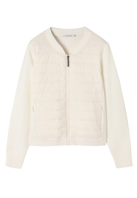 CARDIGAN TIP PUFFED BOMBER - CADO ECRU 2
