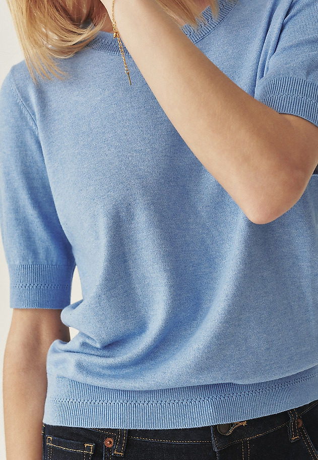 CLASSIC BLOUSE IN AIRY YARN - ALIWI CLASSIC BLOUSE IN AIRY YARN - ALIWI BLUE 5