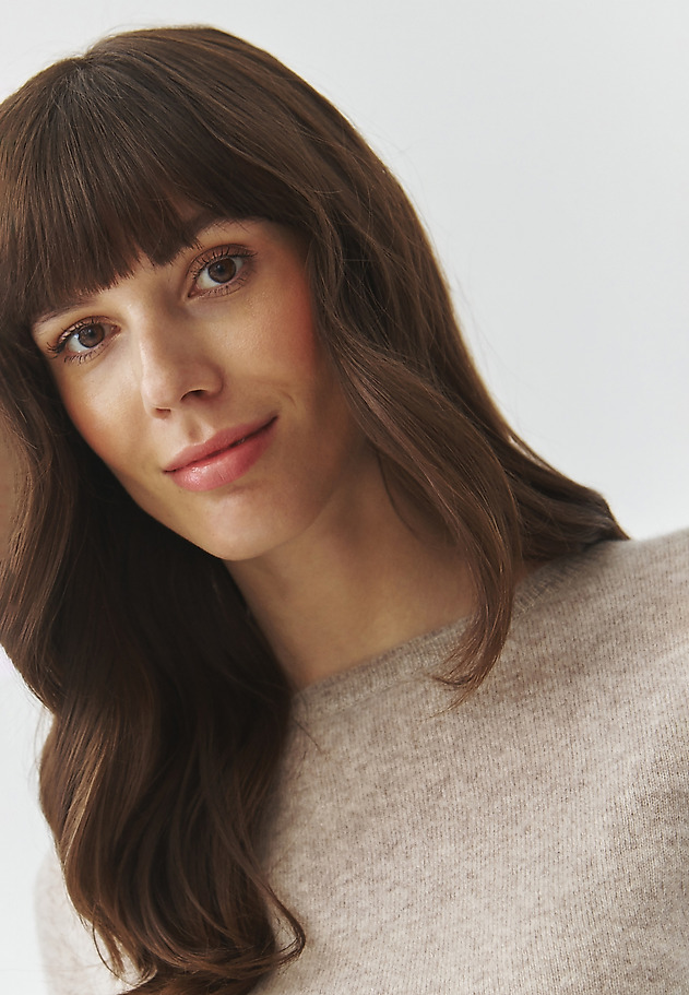 CASHMERE LADIES' JUMPER WITH BOAT NECKLINE — LEMON CASHMERE LADIES' JUMPER WITH BOAT NECKLINE — LEMON BEIGE 4