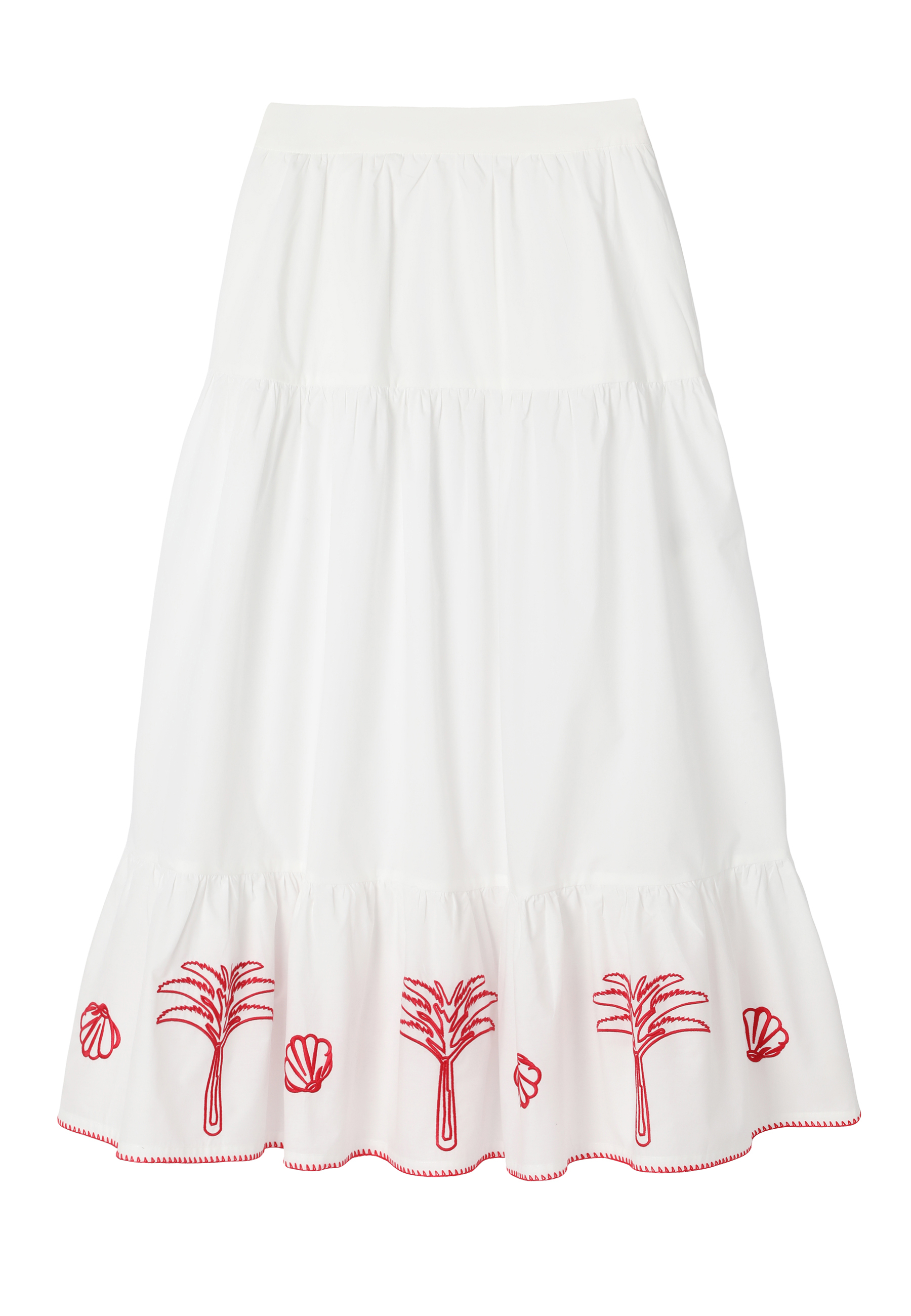 BAWEŁNIANA SPÓDNICA Z HAFTAMI - SISA ECRU 2