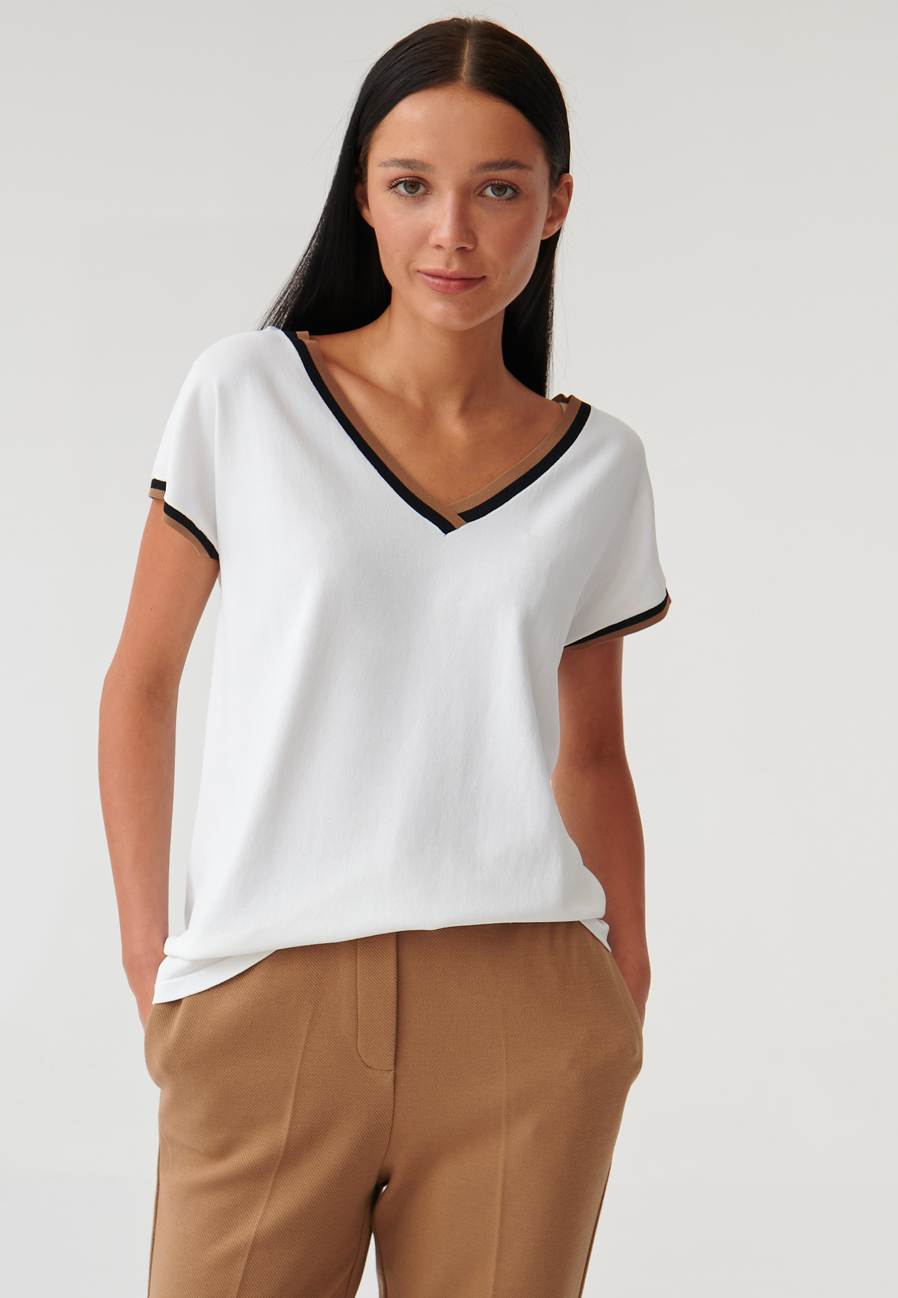 BLUZĂ DE DAMĂ, TRICOTATĂ, CU MÂNECI SCURTE SORA