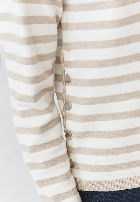 CLASSIC LADIES' STRIPED JUMPER WITH A BOAT NECKLINE — TELMA MULTICOLOR 2