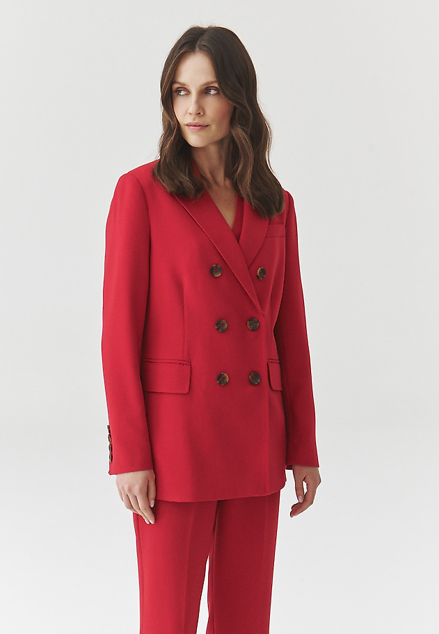 RED DOUBLE-BREASTED LADIES BLAZER — ANKINA 3 RED DOUBLE-BREASTED LADIES BLAZER — ANKINA 3 CZERWONY 8