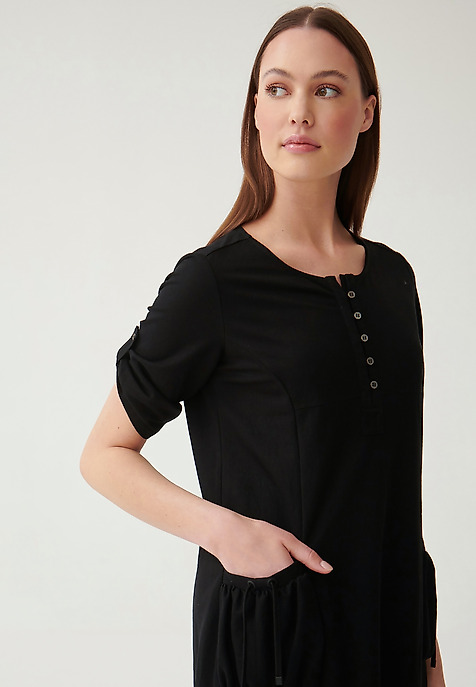 ROCHIE TRICOTATĂ PÂNĂ LA GENUNCHI LINIA NEGRU 2