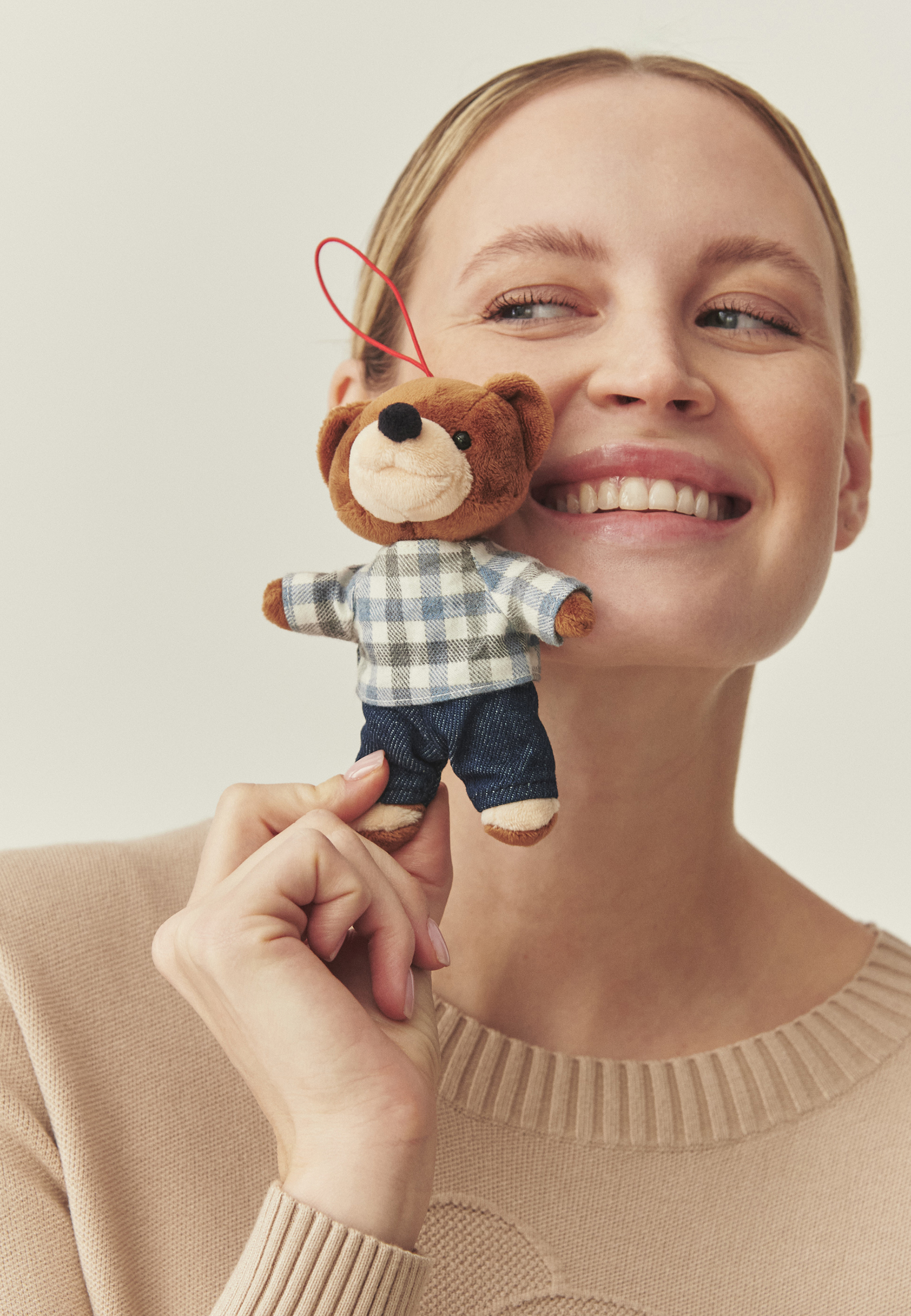 KEY RING WITH THE USZATEK BEAR - BEARINA 5 BEIGE 2