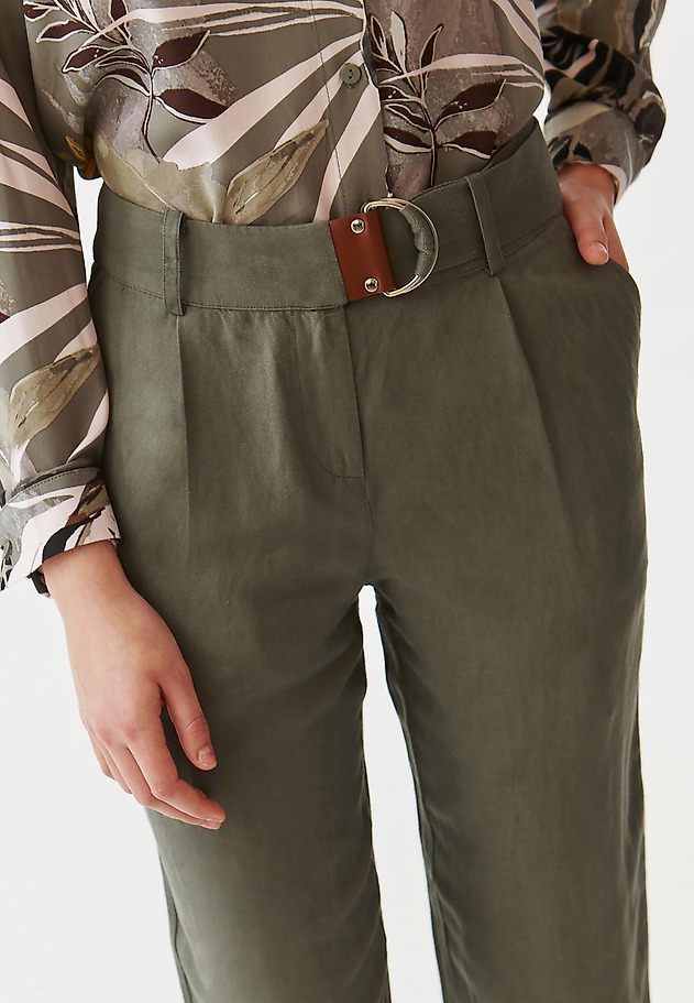 LADIES’ TROUSERS WITH BUILT-IN BELT - KOSO LADIES’ TROUSERS WITH BUILT-IN BELT - KOSO KHAKI 4