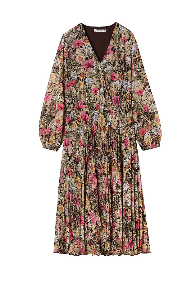 LADIES' CHIFFON MIDI DRESS WITH FLOWERS MARONI LADIES' CHIFFON MIDI DRESS WITH FLOWERS MARONI MULTICOLOR 6