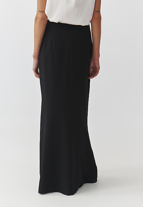 ELEGANT WOVEN MAXI SKIRT — PALOMA 3 BLACK 2