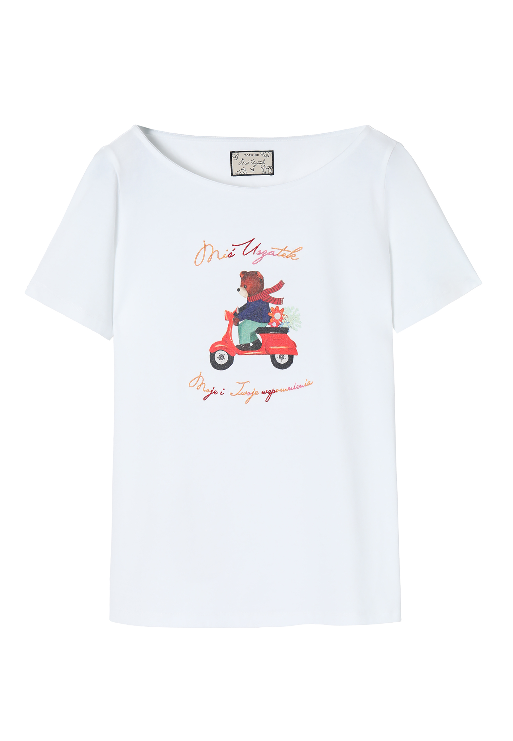 PRILAGOJENA ŽENSKA MAJICA S TEDDY MEDVEDKOM - MIKAJANA 1 BELA 2