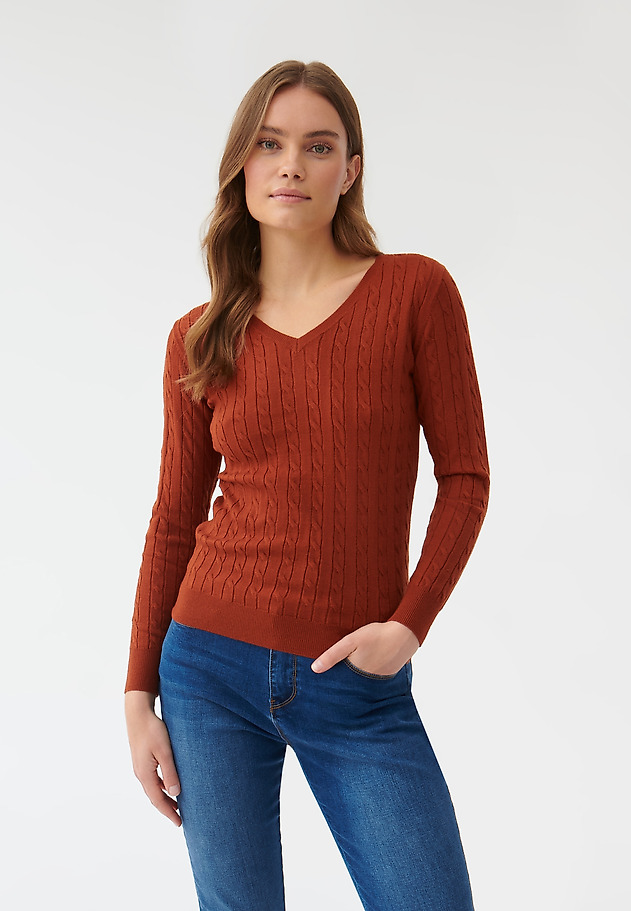 LADIES’ V-SHAPED SWEATER WIRO LADIES’ V-SHAPED SWEATER WIRO ORANGE 1