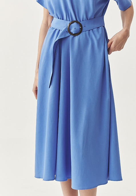 STYLISH DRESS WITH LINEN - GALLA CZ BLUE 2