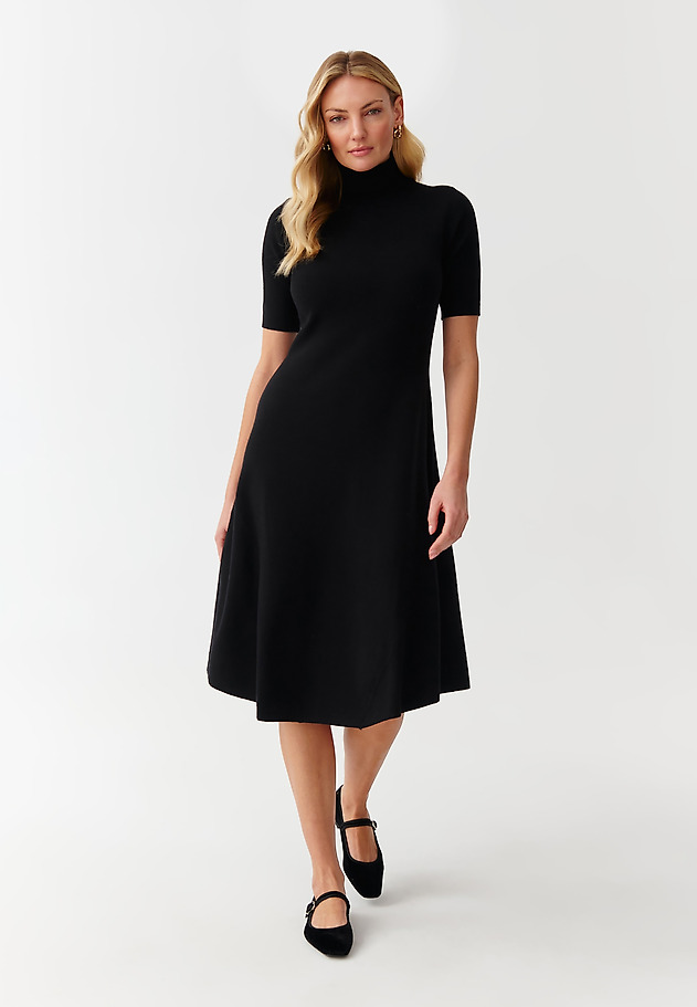 LADIES’ MIDI DRESS WITH A TURTLENECK - KIOMI LADIES’ MIDI DRESS WITH A TURTLENECK - KIOMI BLACK 1
