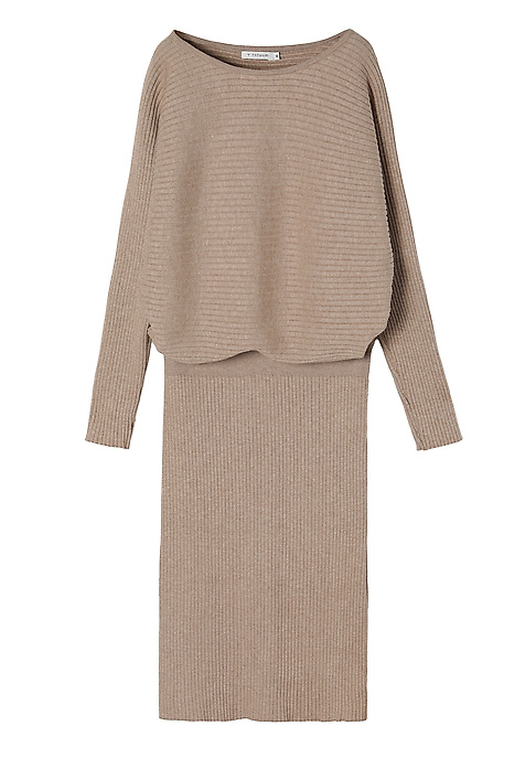 dámské úpletové šaty FULINA BÉŽOVÁ 2