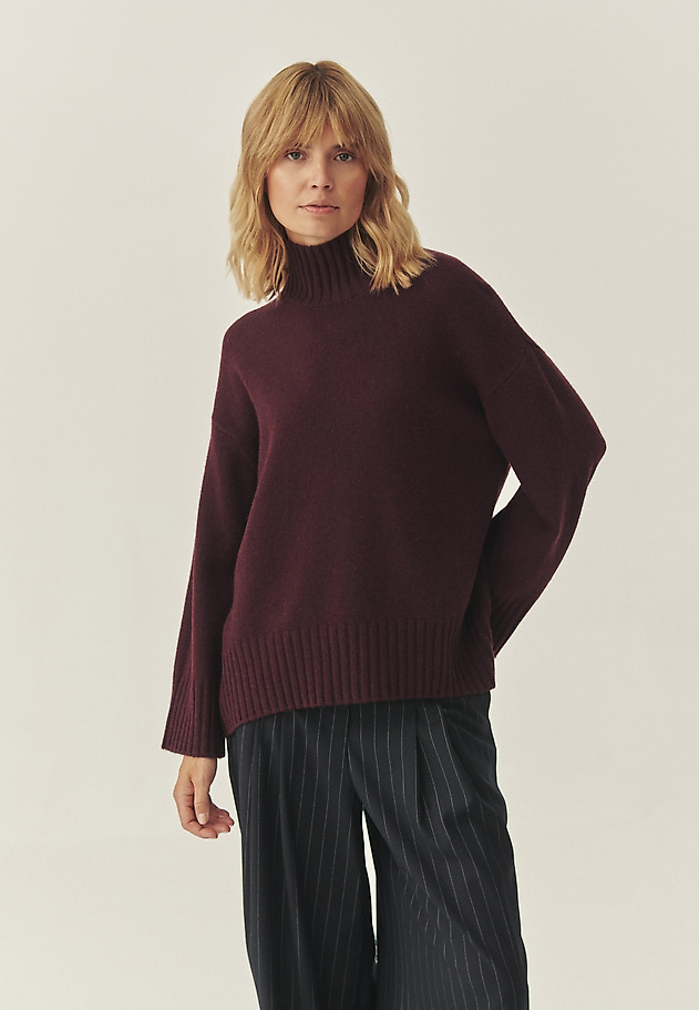 SWOBODNY SWETER Z WEŁNY - MOMA SWOBODNY SWETER Z WEŁNY - MOMA CZERWONY 2