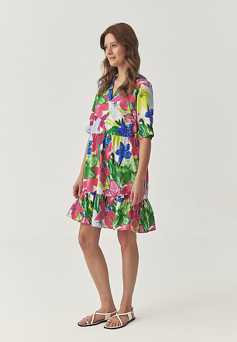 VISCOSE DRESS WITH ORIGINAL DESIGN - NETUNO PINK 2