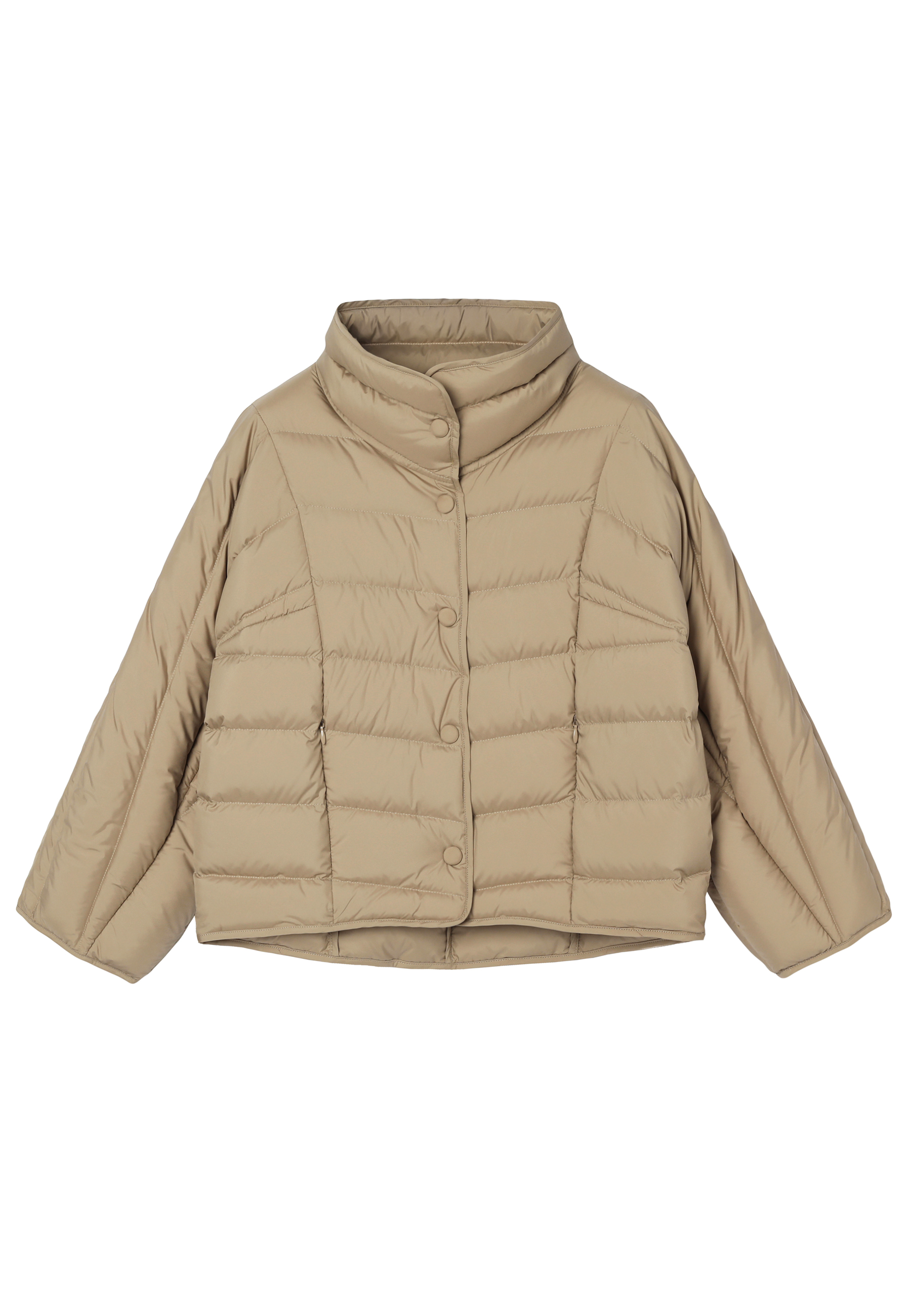 PUCHOWA KURTKA O LUŹNYM KROJU - SILENCA BEŻOWY 2