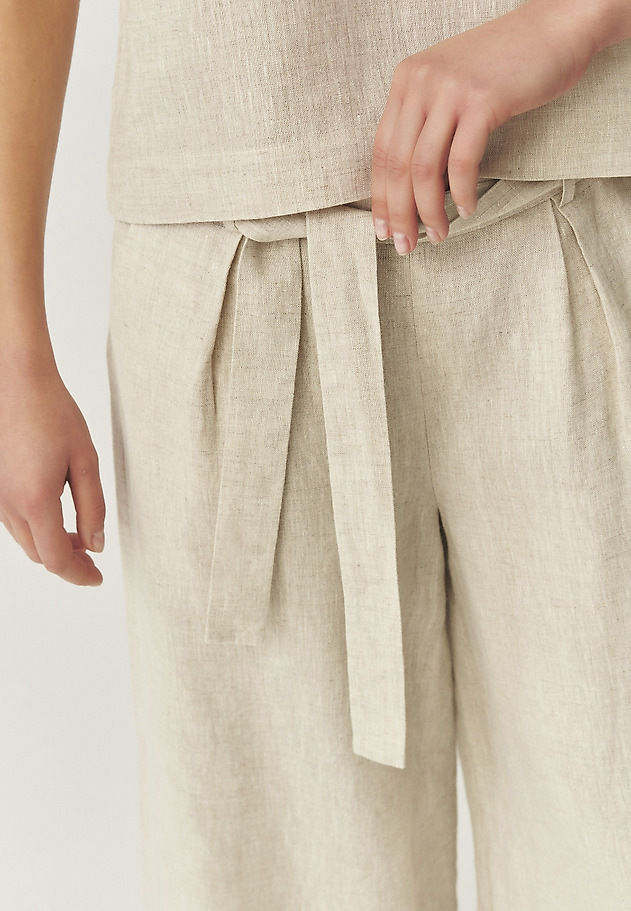 LINEN WIDE-LEG TROUSERS - ZAMI 2 LINEN WIDE-LEG TROUSERS - ZAMI 2 BEŻOWY 5