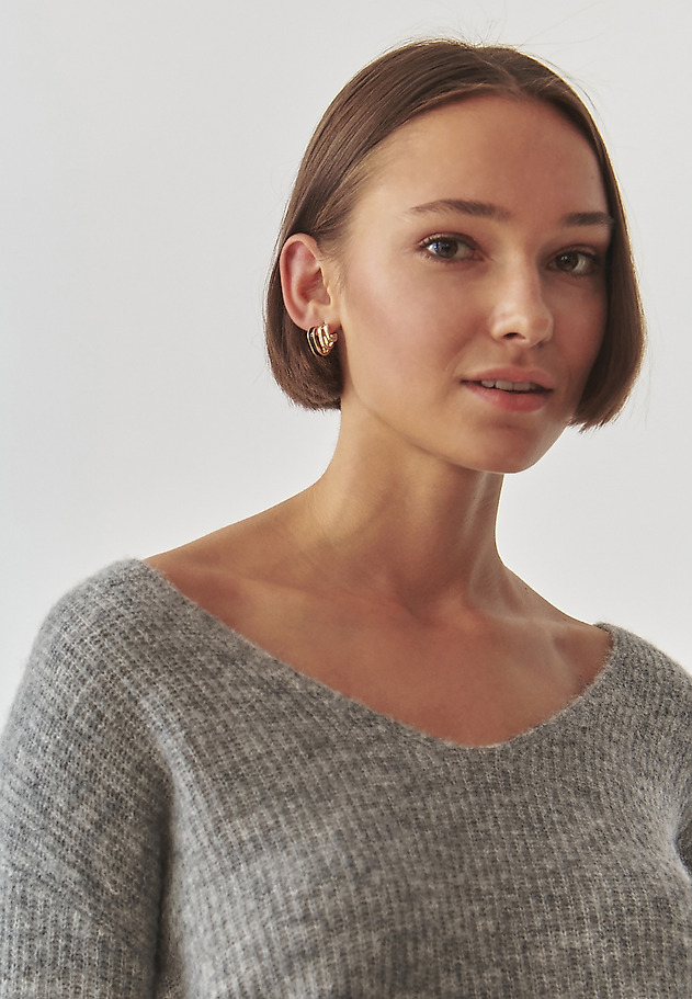 LADIES' CASUAL LONG SLEEVE SWEATER - SOLO 2 LADIES' CASUAL LONG SLEEVE SWEATER - SOLO 2 SZARY 5