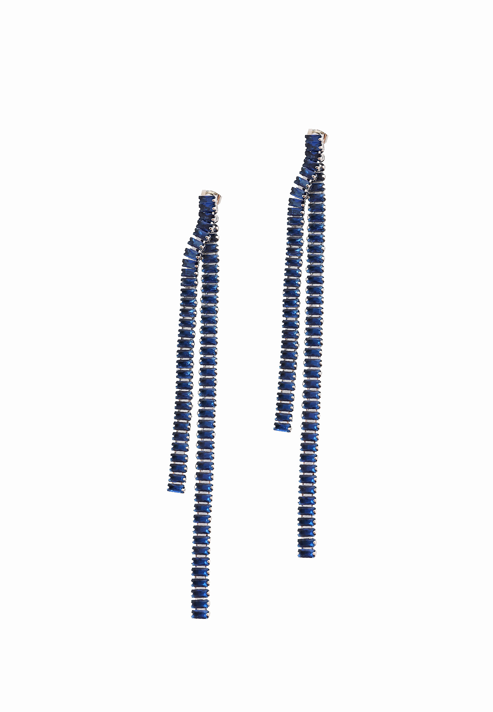 ELEGANT PENDANT EARRINGS WITH DECORATIVE GLASS - MONI ELEGANT PENDANT EARRINGS WITH DECORATIVE GLASS - MONI NAVY BLUE 104076