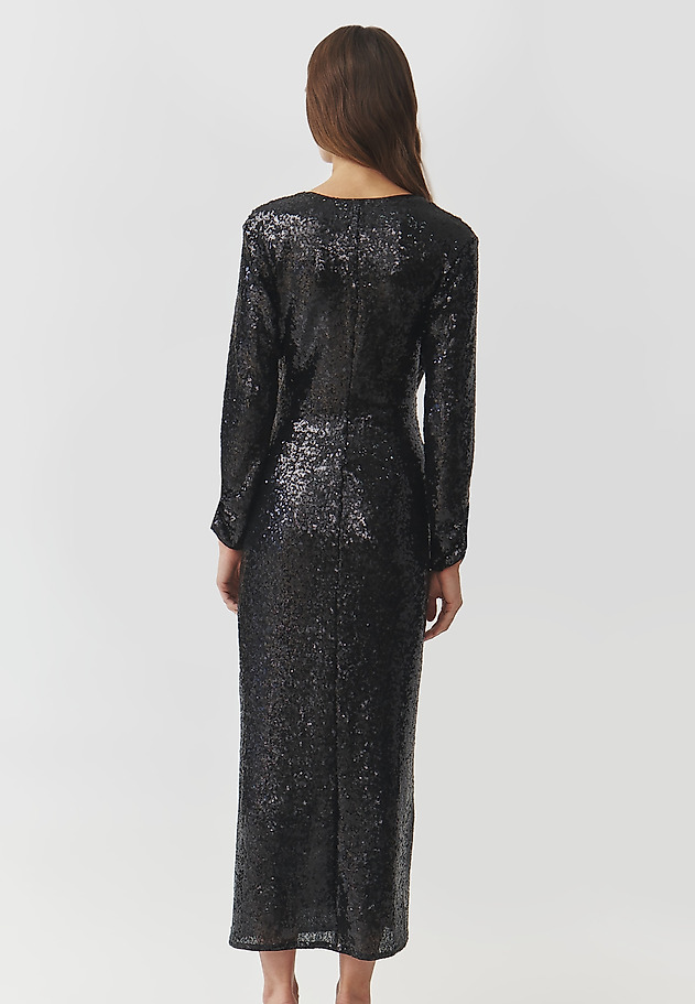 SEQUINNED DRESS WITH ENVELOPE CUT— AGATIA SEQUINNED DRESS WITH ENVELOPE CUT— AGATIA CZARNY 3