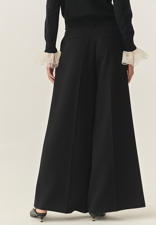 BLACK TROUSERS WITH VERY WIDE LEGS - MARKO BLACK TROUSERS WITH VERY WIDE LEGS - MARKO BLACK 3