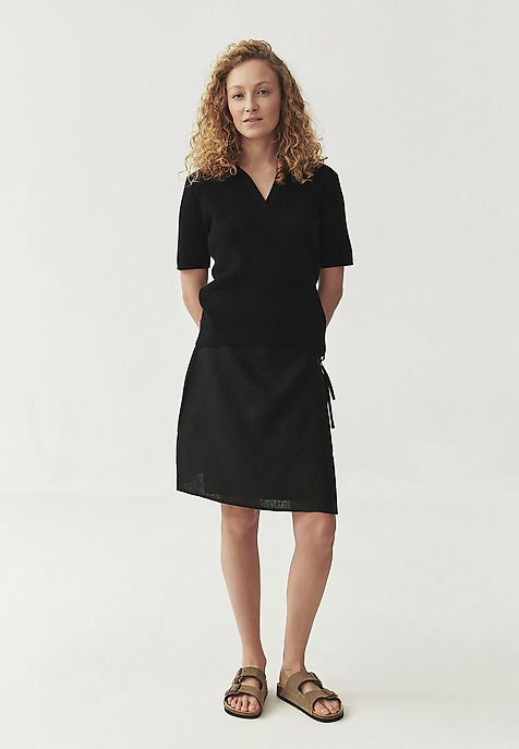 LINEN MINI SKIRT - LIMA BLACK 2
