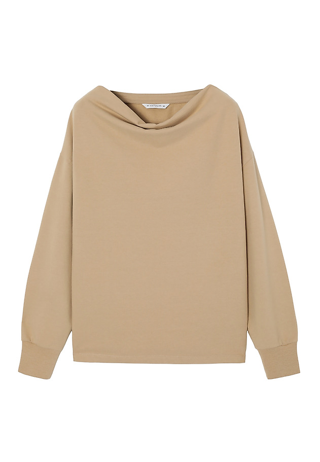 STYLISH LADIES’ SWEATSHIRT WITH WATER NECKLINE - MALIA STYLISH LADIES’ SWEATSHIRT WITH WATER NECKLINE - MALIA BEŻOWY 6