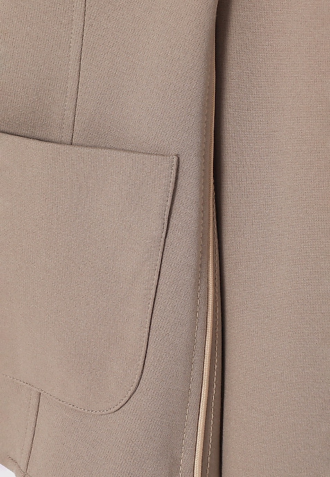 LADIES’ SINGLE-BREASTED BLAZER WITH DECORATIVE PIPING - DEDERI BEIGE 2